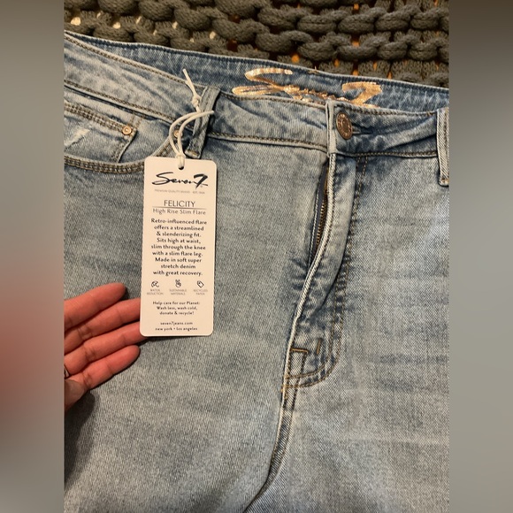 Women's Light Blue Distressed Jeans - Picture 8 of 16